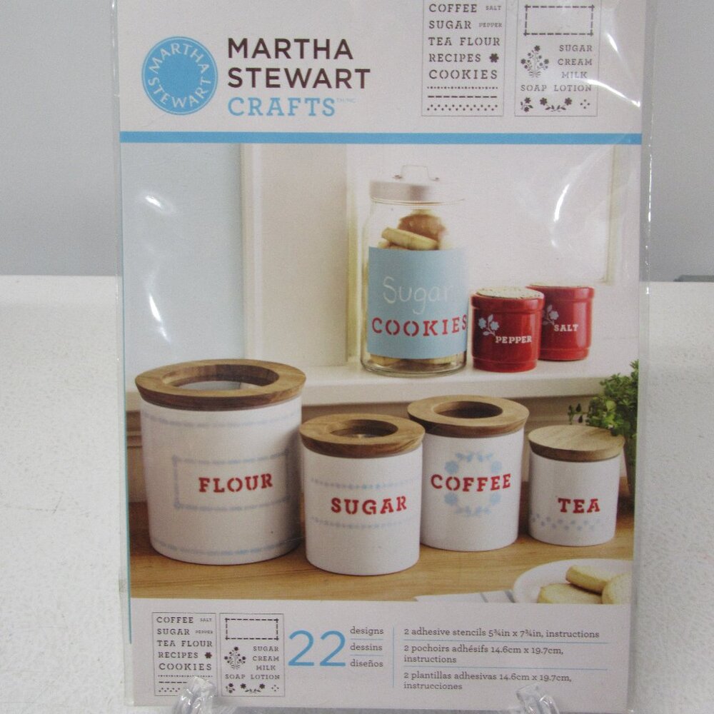 NEW! Martha Stewart Crafts Adhesive Stencils - Kitchen Labels, 22 Designs